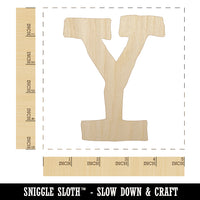Letter Y Uppercase Cute Typewriter Font Unfinished Wood Shape Piece Cutout for DIY Craft Projects