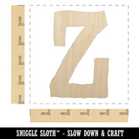 Letter Z Uppercase Cute Typewriter Font Unfinished Wood Shape Piece Cutout for DIY Craft Projects