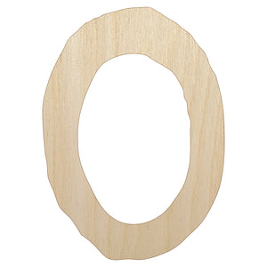 Number 0 Zero Cute Typewriter Font Unfinished Wood Shape Piece Cutout for DIY Craft Projects
