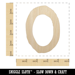 Number 0 Zero Cute Typewriter Font Unfinished Wood Shape Piece Cutout for DIY Craft Projects