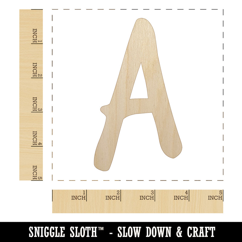 Letter A Uppercase Felt Marker Font Unfinished Wood Shape Piece Cutout for DIY Craft Projects