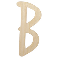 Letter B Uppercase Felt Marker Font Unfinished Wood Shape Piece Cutout for DIY Craft Projects