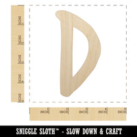 Letter D Uppercase Felt Marker Font Unfinished Wood Shape Piece Cutout for DIY Craft Projects