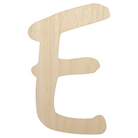 Letter E Uppercase Felt Marker Font Unfinished Wood Shape Piece Cutout for DIY Craft Projects