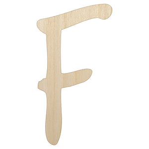 Letter F Uppercase Felt Marker Font Unfinished Wood Shape Piece Cutout for DIY Craft Projects