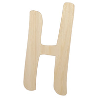 Letter H Uppercase Felt Marker Font Unfinished Wood Shape Piece Cutout for DIY Craft Projects
