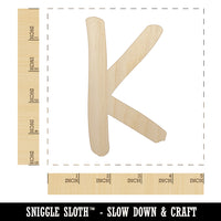 Letter K Uppercase Felt Marker Font Unfinished Wood Shape Piece Cutout for DIY Craft Projects