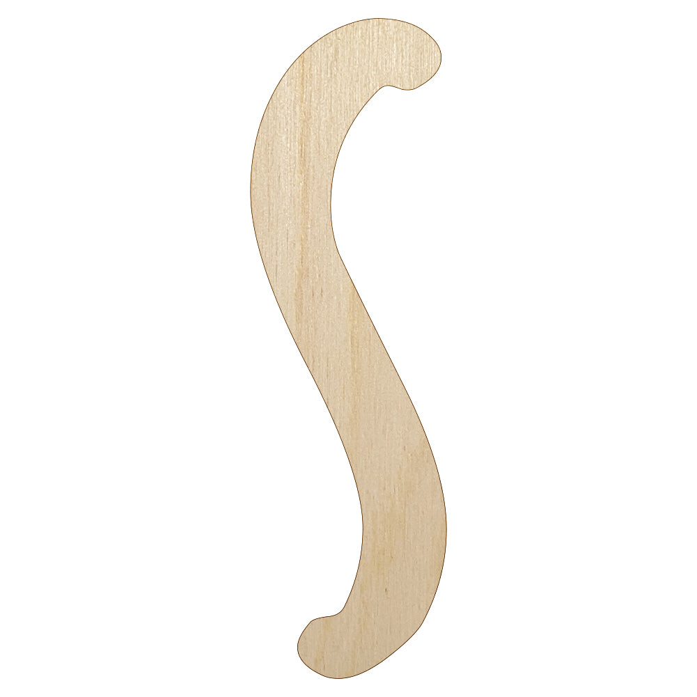 Letter S Uppercase Felt Marker Font Unfinished Wood Shape Piece Cutout for DIY Craft Projects
