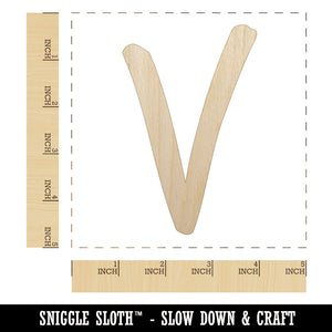 Letter V Uppercase Felt Marker Font Unfinished Wood Shape Piece Cutout for DIY Craft Projects
