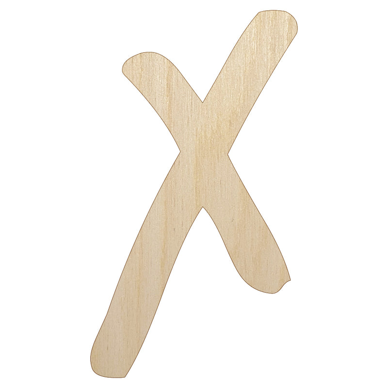 Letter X Uppercase Felt Marker Font Unfinished Wood Shape Piece Cutout for DIY Craft Projects