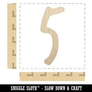 Number 5 Five Felt Marker Font Unfinished Wood Shape Piece Cutout for DIY Craft Projects