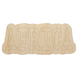 Africa Fun Text Unfinished Wood Shape Piece Cutout for DIY Craft Projects