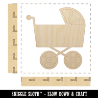 Baby Carriage Pram Stroller Unfinished Wood Shape Piece Cutout for DIY Craft Projects