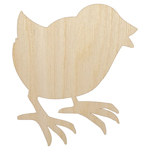 Baby Chick Chicken Standing Solid Unfinished Wood Shape Piece Cutout for DIY Craft Projects