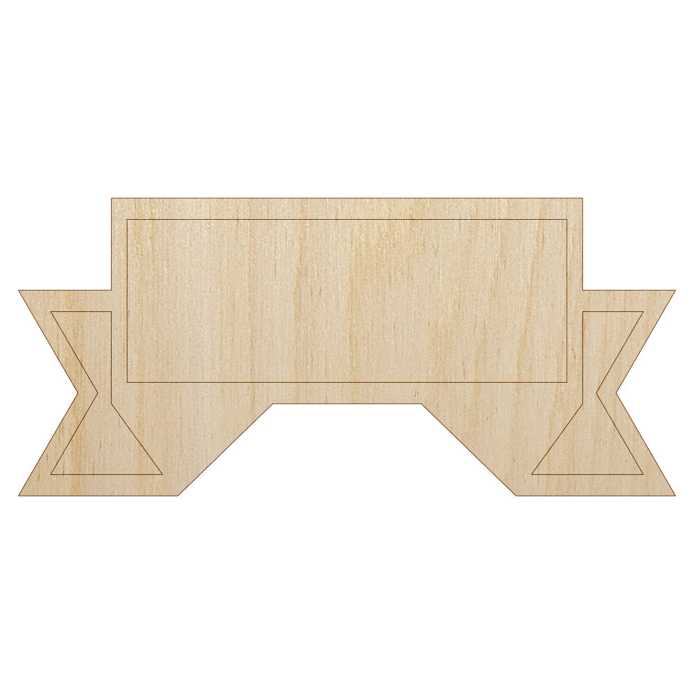 Banner Outline Unfinished Wood Shape Piece Cutout for DIY Craft Projects