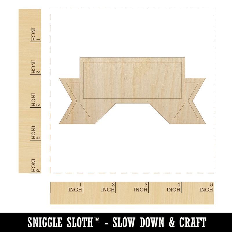 Banner Outline Unfinished Wood Shape Piece Cutout for DIY Craft Projects