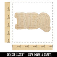 BBQ Fun Text Unfinished Wood Shape Piece Cutout for DIY Craft Projects
