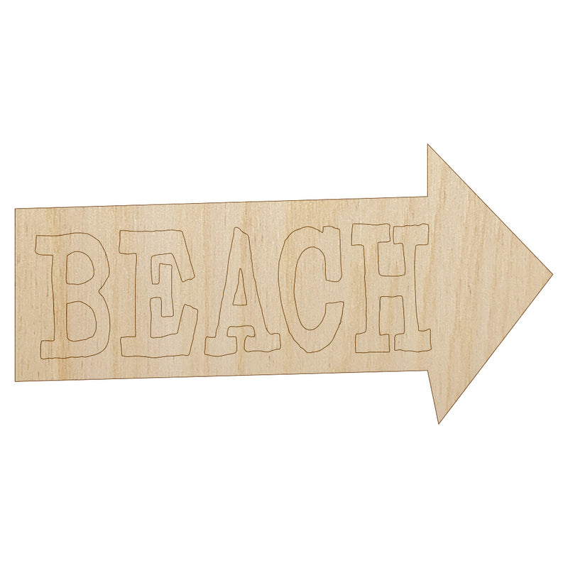 Beach Arrow Fun Text Unfinished Wood Shape Piece Cutout for DIY Craft Projects