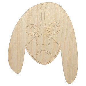Bored Basset Hound Face Unfinished Wood Shape Piece Cutout for DIY Craft Projects