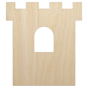 Castle Turret Tower Solid Unfinished Wood Shape Piece Cutout for DIY Craft Projects