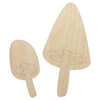 Charming Toadstool Mushroom Pair Unfinished Wood Shape Piece Cutout for DIY Craft Projects