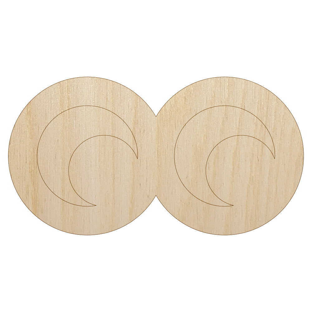 Cute Cartoon Eyes Looking to Side Unfinished Wood Shape Piece Cutout for DIY Craft Projects