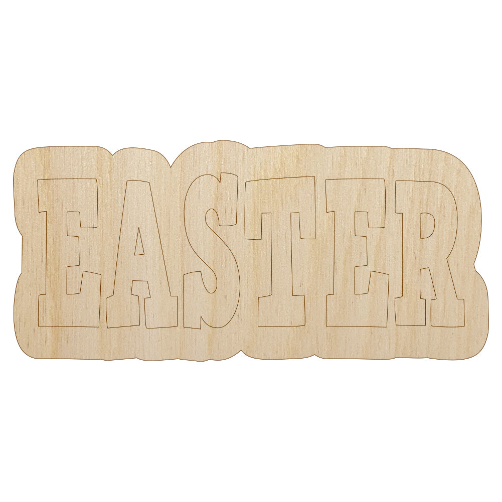 Easter Fun Text Unfinished Wood Shape Piece Cutout for DIY Craft Projects