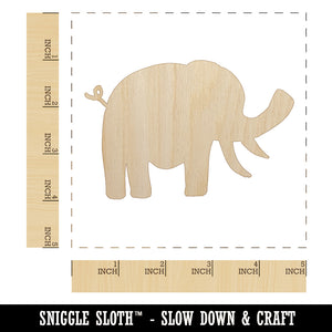 Elephant Doodle Solid Unfinished Wood Shape Piece Cutout for DIY Craft Projects