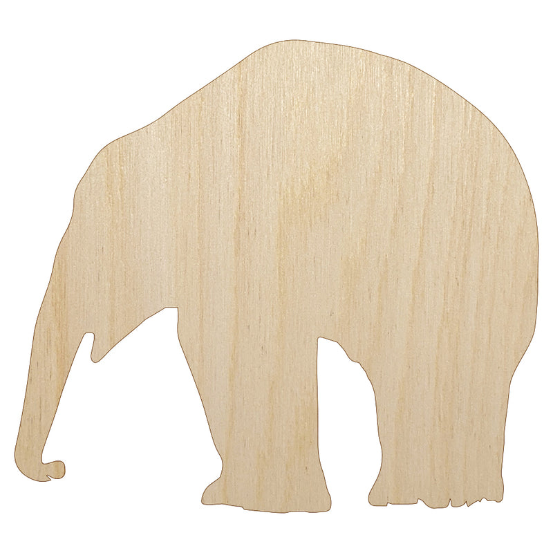 Elephant Side View Solid Unfinished Wood Shape Piece Cutout for DIY Craft Projects