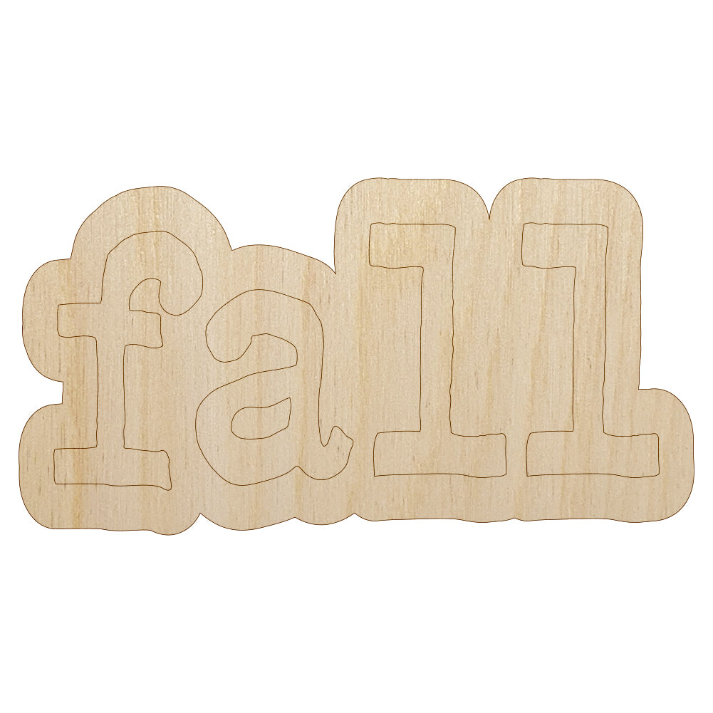 Fall Fun Text Unfinished Wood Shape Piece Cutout for DIY Craft Projects