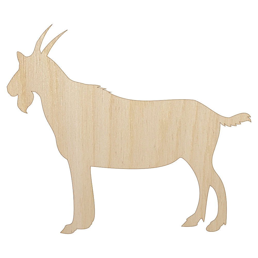 Goat Solid Unfinished Wood Shape Piece Cutout for DIY Craft Projects