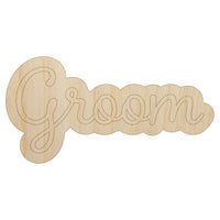 Groom Wedding Fun Text Unfinished Wood Shape Piece Cutout for DIY Craft Projects