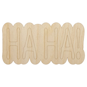 Ha Ha Fun Text Unfinished Wood Shape Piece Cutout for DIY Craft Projects