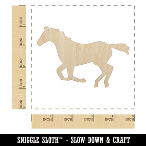 Horse Running Solid Unfinished Wood Shape Piece Cutout for DIY Craft Projects
