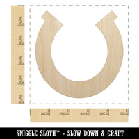 Horseshoe Lucky Solid Unfinished Wood Shape Piece Cutout for DIY Craft Projects