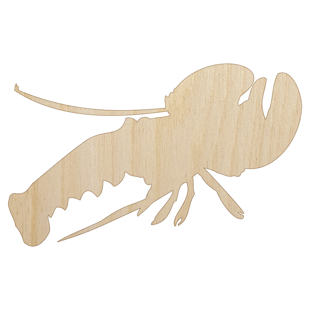 Lobster Solid Unfinished Wood Shape Piece Cutout for DIY Craft Projects