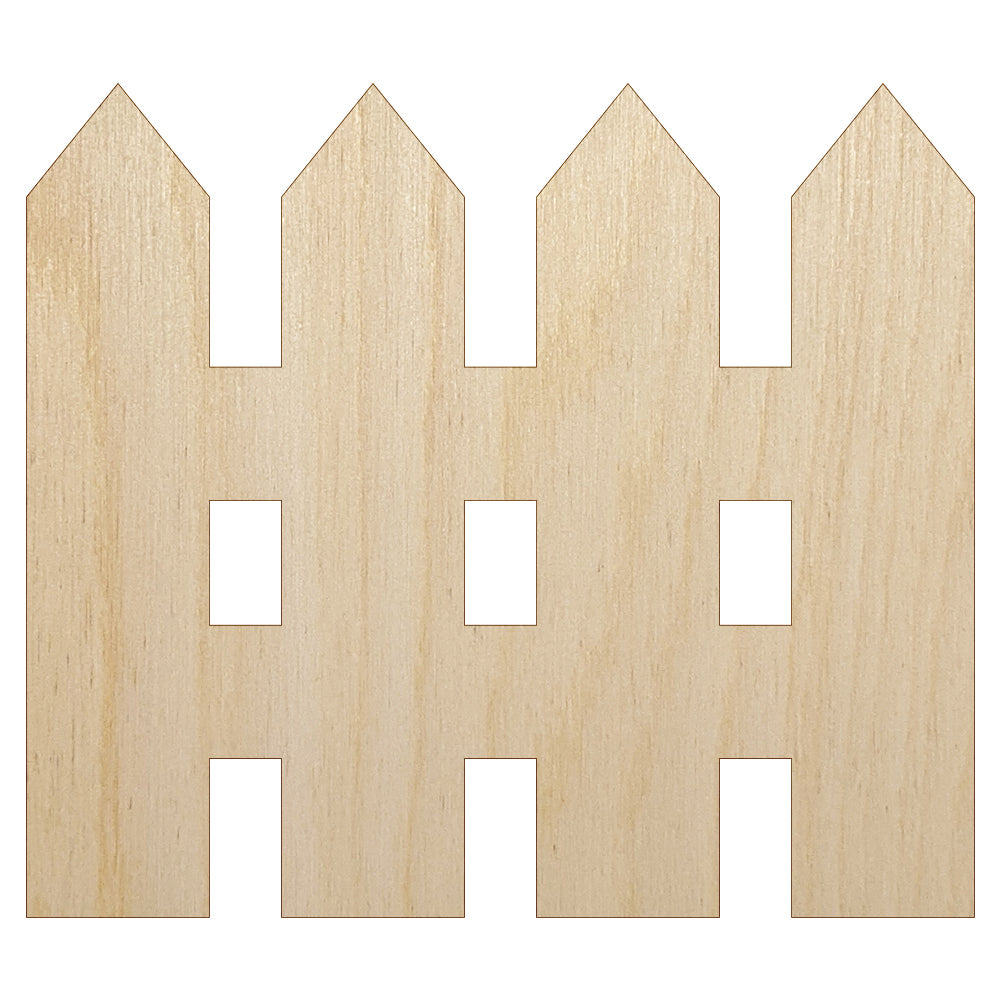 Picket Fence Solid Unfinished Wood Shape Piece Cutout for DIY Craft Projects