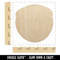 Playful Pug Face Unfinished Wood Shape Piece Cutout for DIY Craft Projects