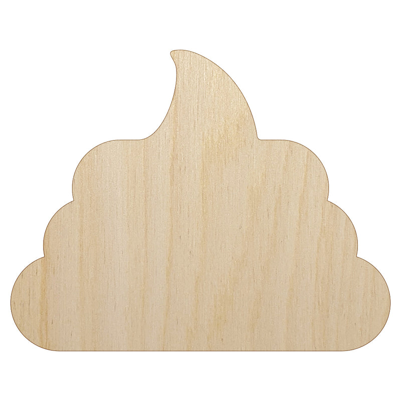 Poop Symbol Emoticon Solid Unfinished Wood Shape Piece Cutout for DIY Craft Projects