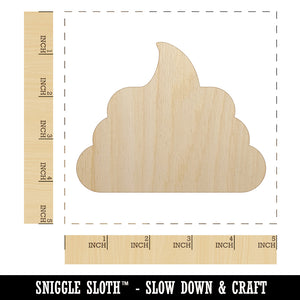 Poop Symbol Emoticon Solid Unfinished Wood Shape Piece Cutout for DIY Craft Projects