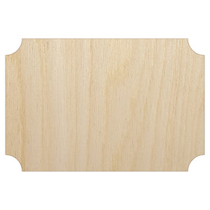 Rectangle Clipped Corners Solid Unfinished Wood Shape Piece Cutout for DIY Craft Projects