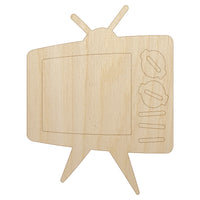 Retro TV Television Unfinished Wood Shape Piece Cutout for DIY Craft Projects