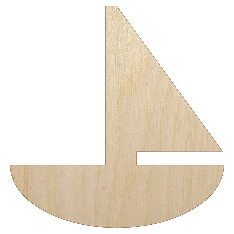 Sail Boat Solid Unfinished Wood Shape Piece Cutout for DIY Craft Projects