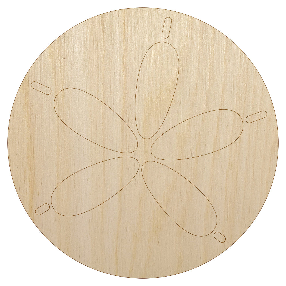 Sand Dollar Sea Urchin Ocean Beach Outline Unfinished Wood Shape Piece Cutout for DIY Craft Projects