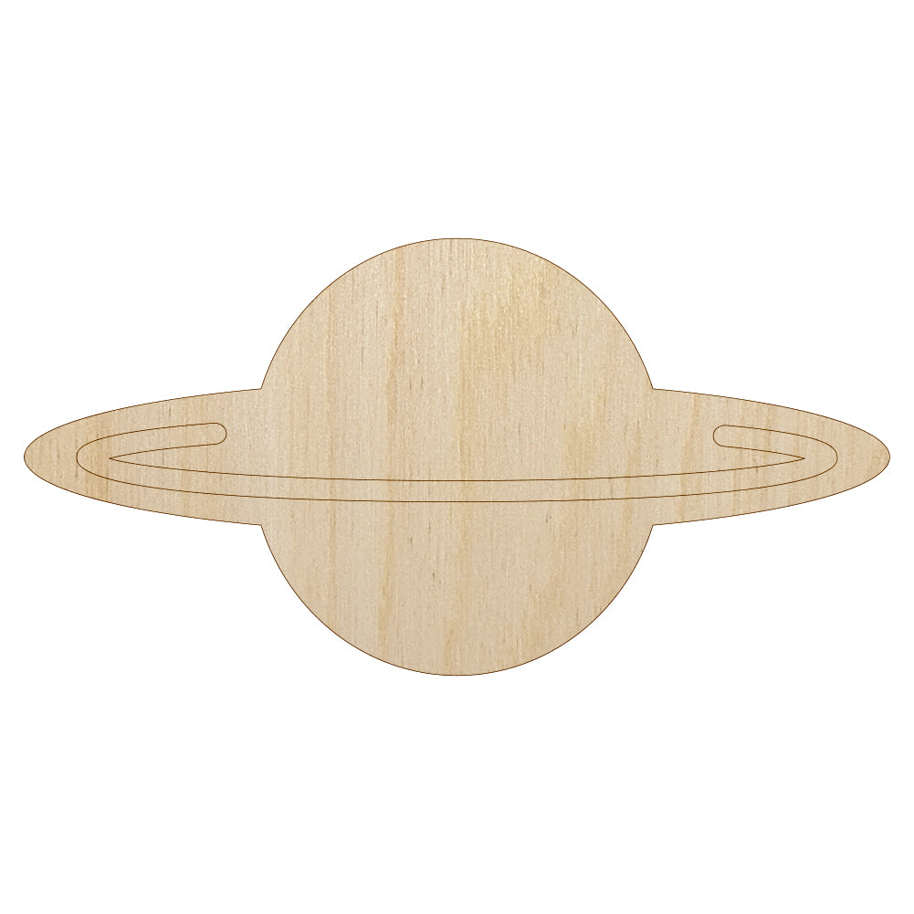 Saturn Planet Symbol Unfinished Wood Shape Piece Cutout for DIY Craft Projects