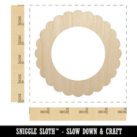 Scallop Round Frame Unfinished Wood Shape Piece Cutout for DIY Craft Projects