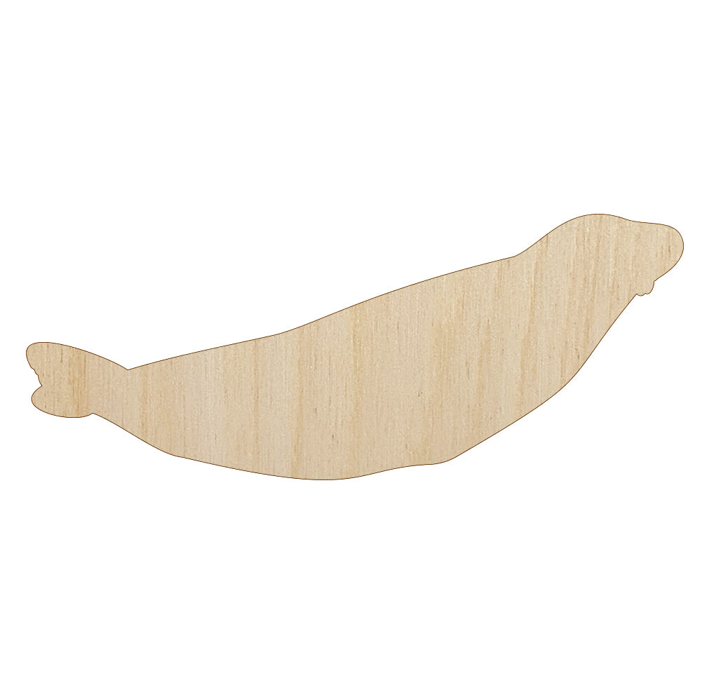Seal on Tummy Solid Unfinished Wood Shape Piece Cutout for DIY Craft Projects