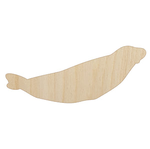 Seal on Tummy Solid Unfinished Wood Shape Piece Cutout for DIY Craft Projects