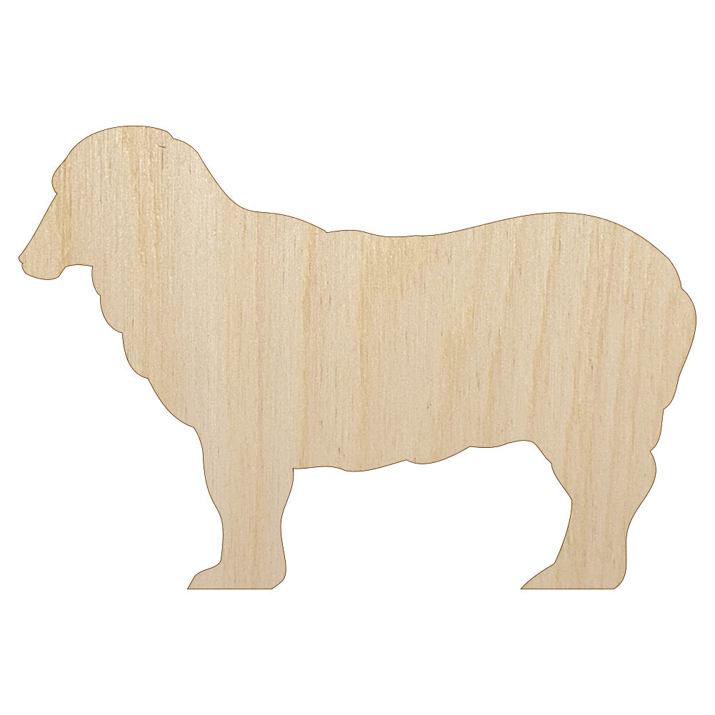 Sheep Standing Solid Unfinished Wood Shape Piece Cutout for DIY Craft Projects