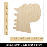 Silly Dinosaur Head Doodle Unfinished Wood Shape Piece Cutout for DIY Craft Projects